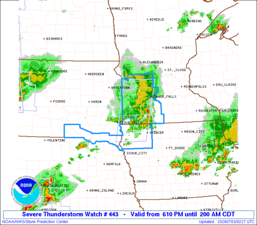 SPC Severe Thunderstorm Watch 443