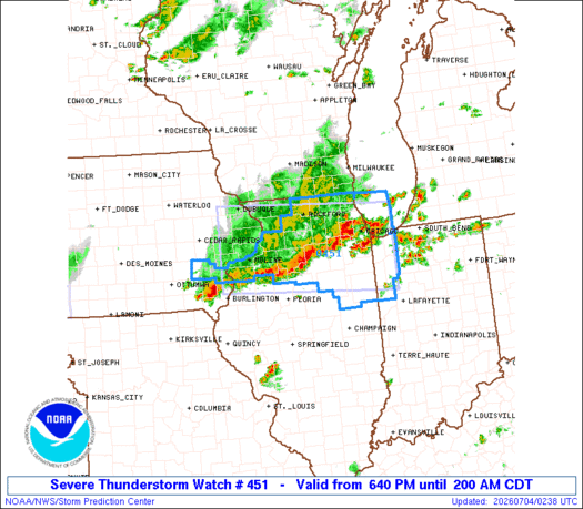 SPC Severe Thunderstorm Watch 451