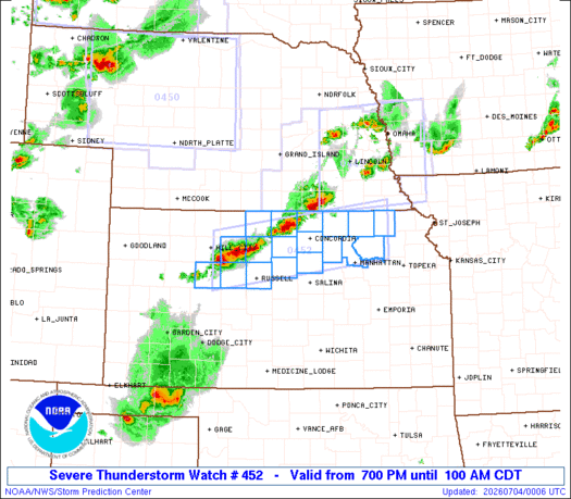 SPC Severe Thunderstorm Watch 452 Status Reports