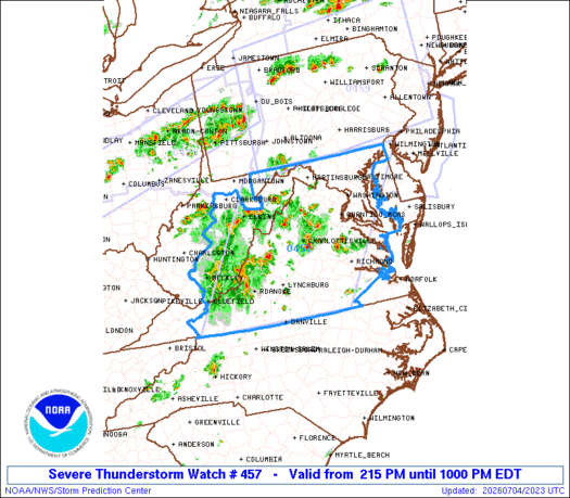 SPC Severe Thunderstorm Watch 457