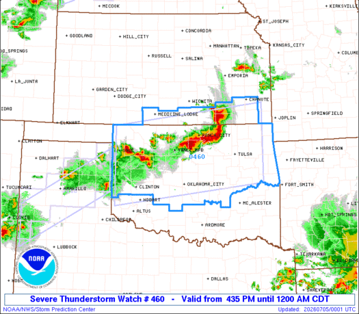SPC Severe Thunderstorm Watch 460
