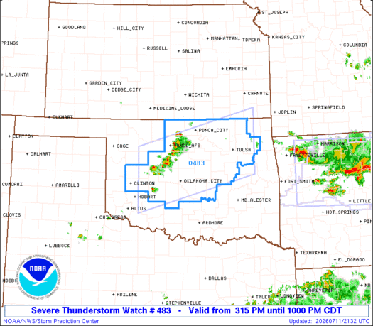 SPC Severe Thunderstorm Watch 483