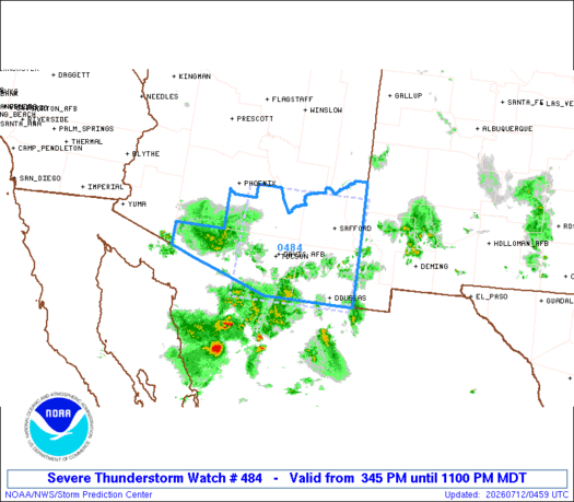 SPC Severe Thunderstorm Watch 484