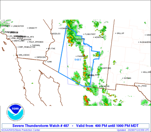 SPC Severe Thunderstorm Watch 487