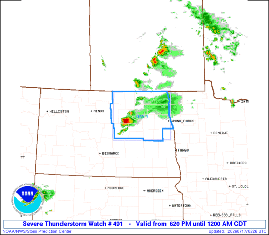 SPC Severe Thunderstorm Watch 491