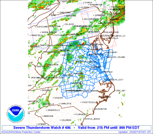 SPC Severe Thunderstorm Watch 496