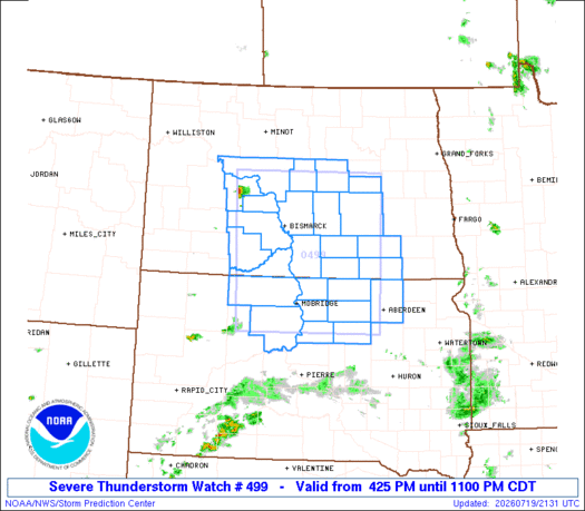 SPC Severe Thunderstorm Watch 499
