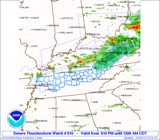 SPC Severe Thunderstorm Watch 510 Status Reports