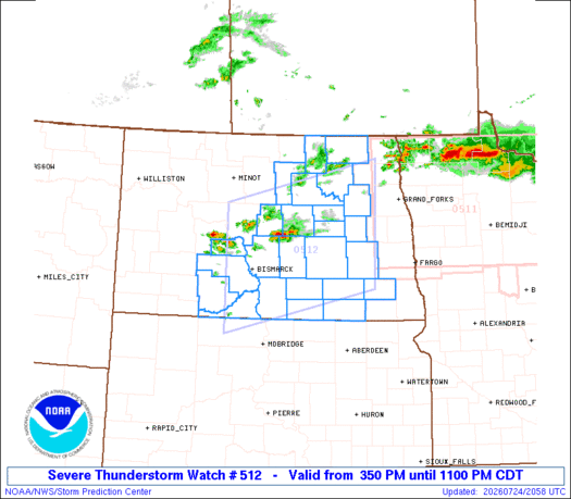 SPC Severe Thunderstorm Watch 512 Status Reports