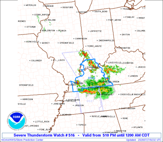 SPC Severe Thunderstorm Watch 516 Status Reports