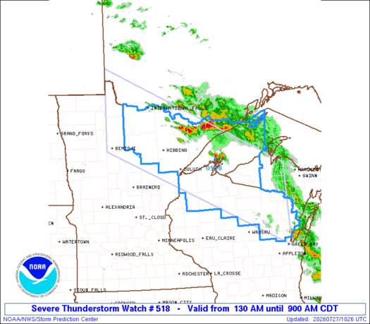 SPC Severe Thunderstorm Watch 518