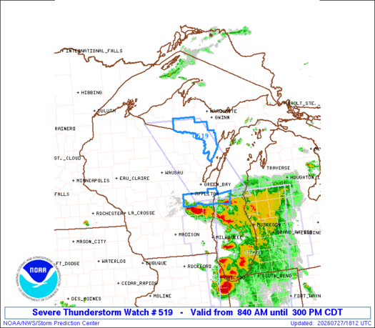 SPC Severe Thunderstorm Watch 519 Status Reports