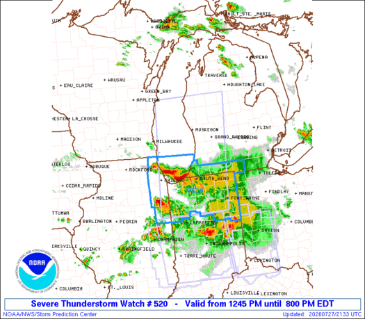 SPC Severe Thunderstorm Watch 520