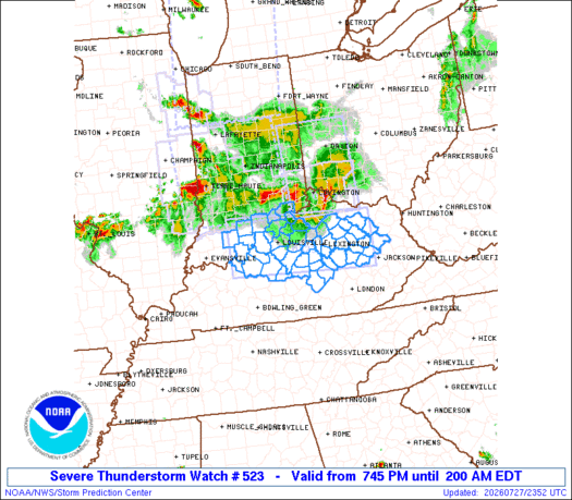SPC Severe Thunderstorm Watch 523