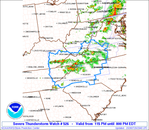 SPC Severe Thunderstorm Watch 526