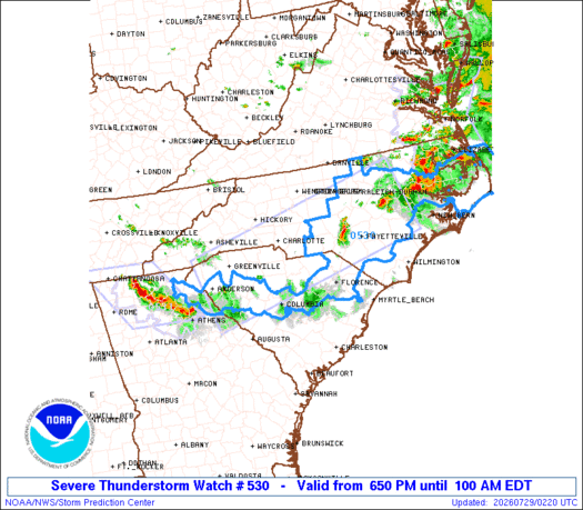 SPC Severe Thunderstorm Watch 530
