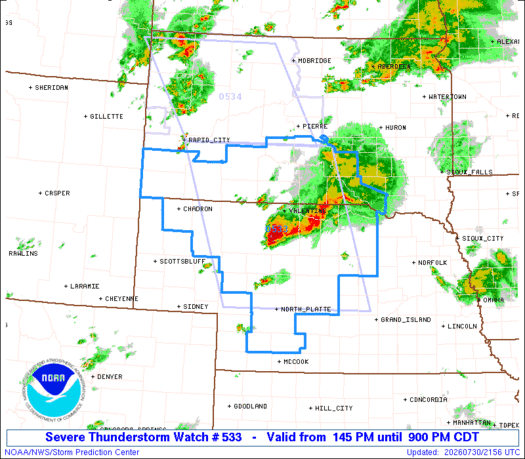 SPC Severe Thunderstorm Watch 533