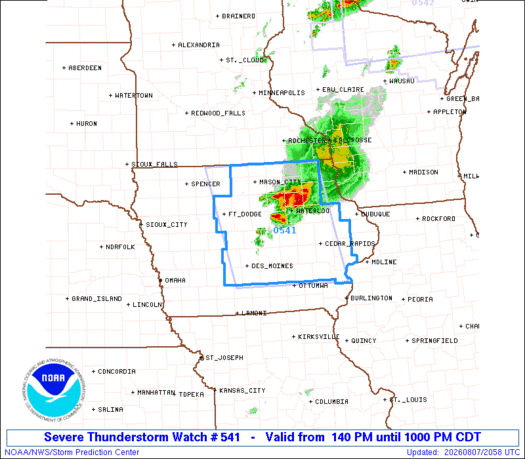 SPC Severe Thunderstorm Watch 541
