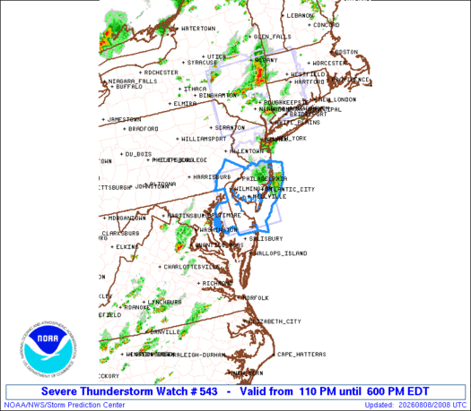 SPC Severe Thunderstorm Watch 543