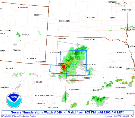 SPC Severe Thunderstorm Watch 549