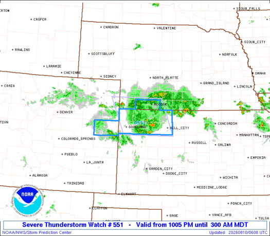 SPC Severe Thunderstorm Watch 551