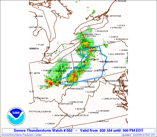 SPC Severe Thunderstorm Watch 552