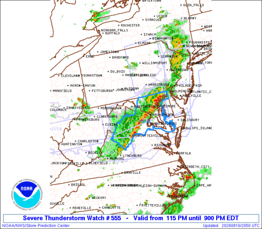 SPC Severe Thunderstorm Watch 555