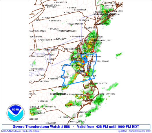 SPC Severe Thunderstorm Watch 558