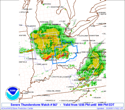 SPC Severe Thunderstorm Watch 567