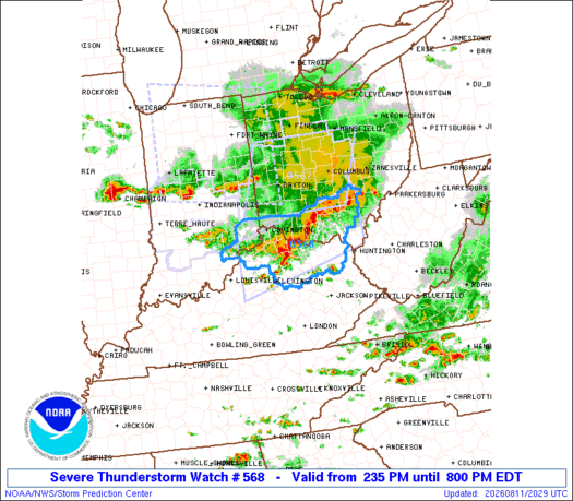 SPC Severe Thunderstorm Watch 568