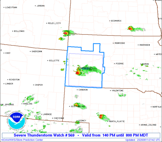 SPC Severe Thunderstorm Watch 569