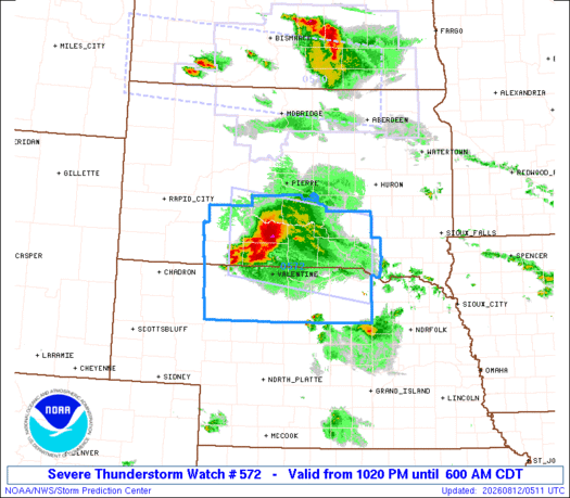 SPC Severe Thunderstorm Watch 572