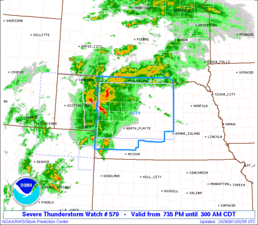 SPC Severe Thunderstorm Watch 579