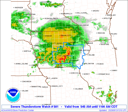 SPC Severe Thunderstorm Watch 581