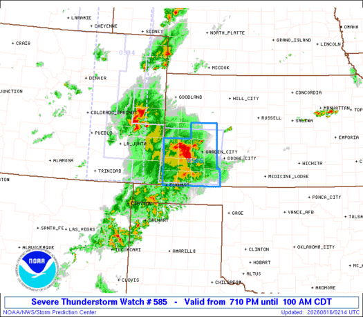 SPC Severe Thunderstorm Watch 585