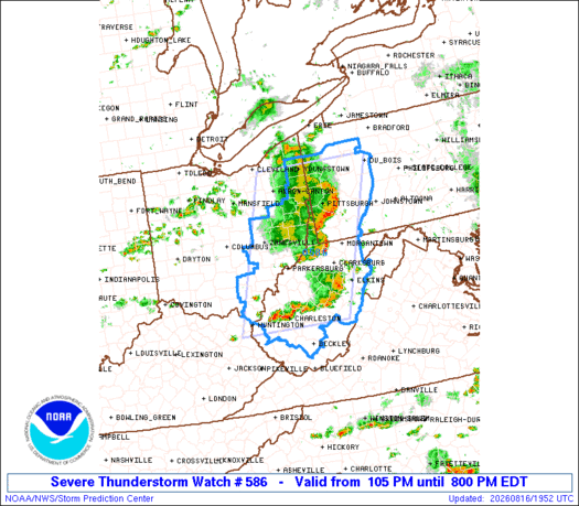 SPC Severe Thunderstorm Watch 586 Status Reports