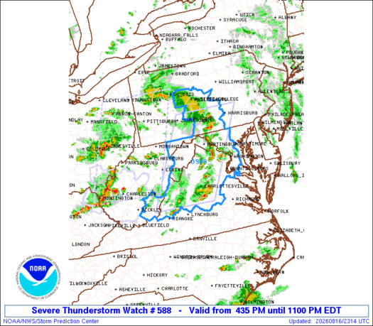 SPC Severe Thunderstorm Watch 588