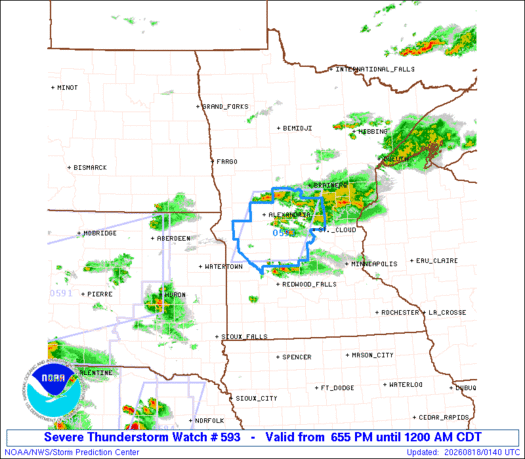 SPC Severe Thunderstorm Watch 593