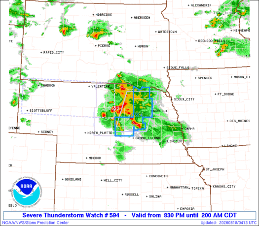 SPC Severe Thunderstorm Watch 594