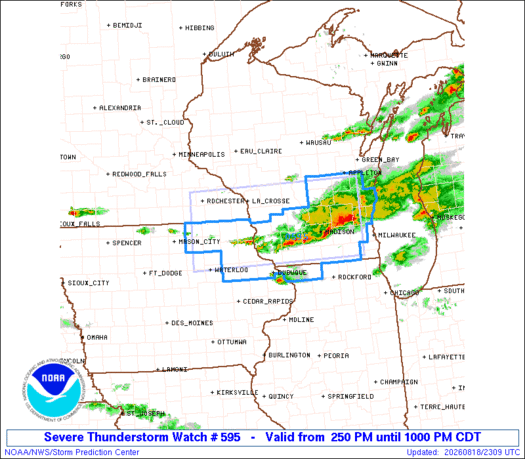 SPC Severe Thunderstorm Watch 595