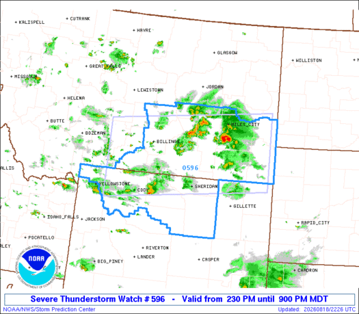 SPC Severe Thunderstorm Watch 596
