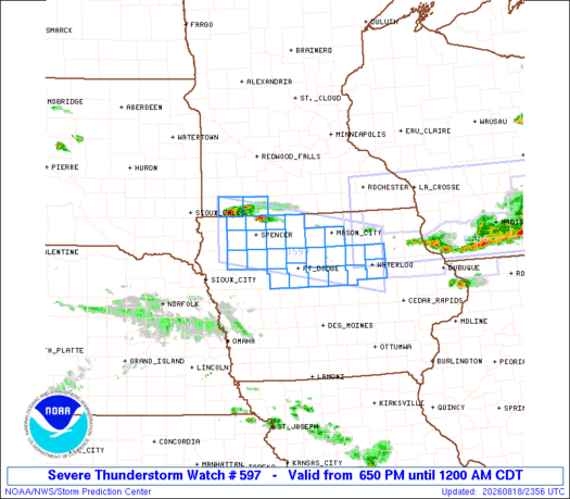 SPC Severe Thunderstorm Watch 597
