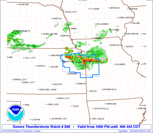 SPC Severe Thunderstorm Watch 598