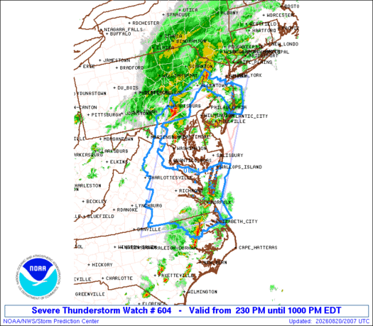 SPC Severe Thunderstorm Watch 604