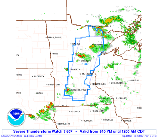 SPC Severe Thunderstorm Watch 607