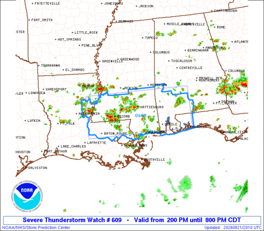 SPC Severe Thunderstorm Watch 609
