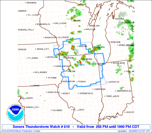 SPC Severe Thunderstorm Watch 610