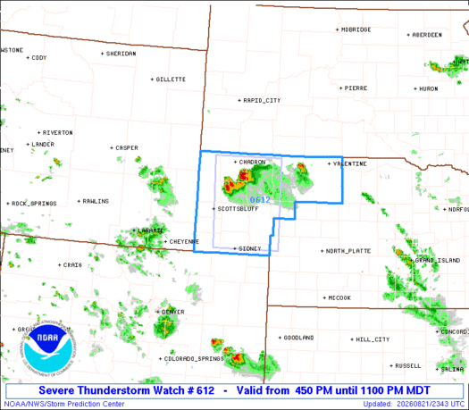 SPC Severe Thunderstorm Watch 612