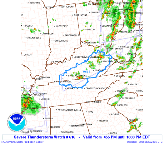SPC Severe Thunderstorm Watch 616
