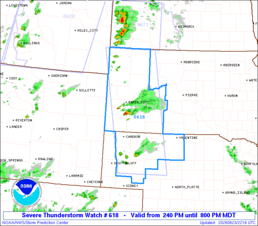 SPC Severe Thunderstorm Watch 618